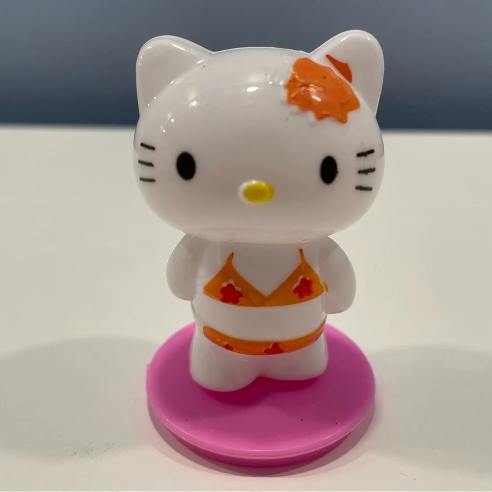 Cute Hello Kitty Mini Plastic Figurines Cake Toppers Set of 5 for women / girls